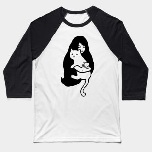 A girl and her cat Baseball T-Shirt